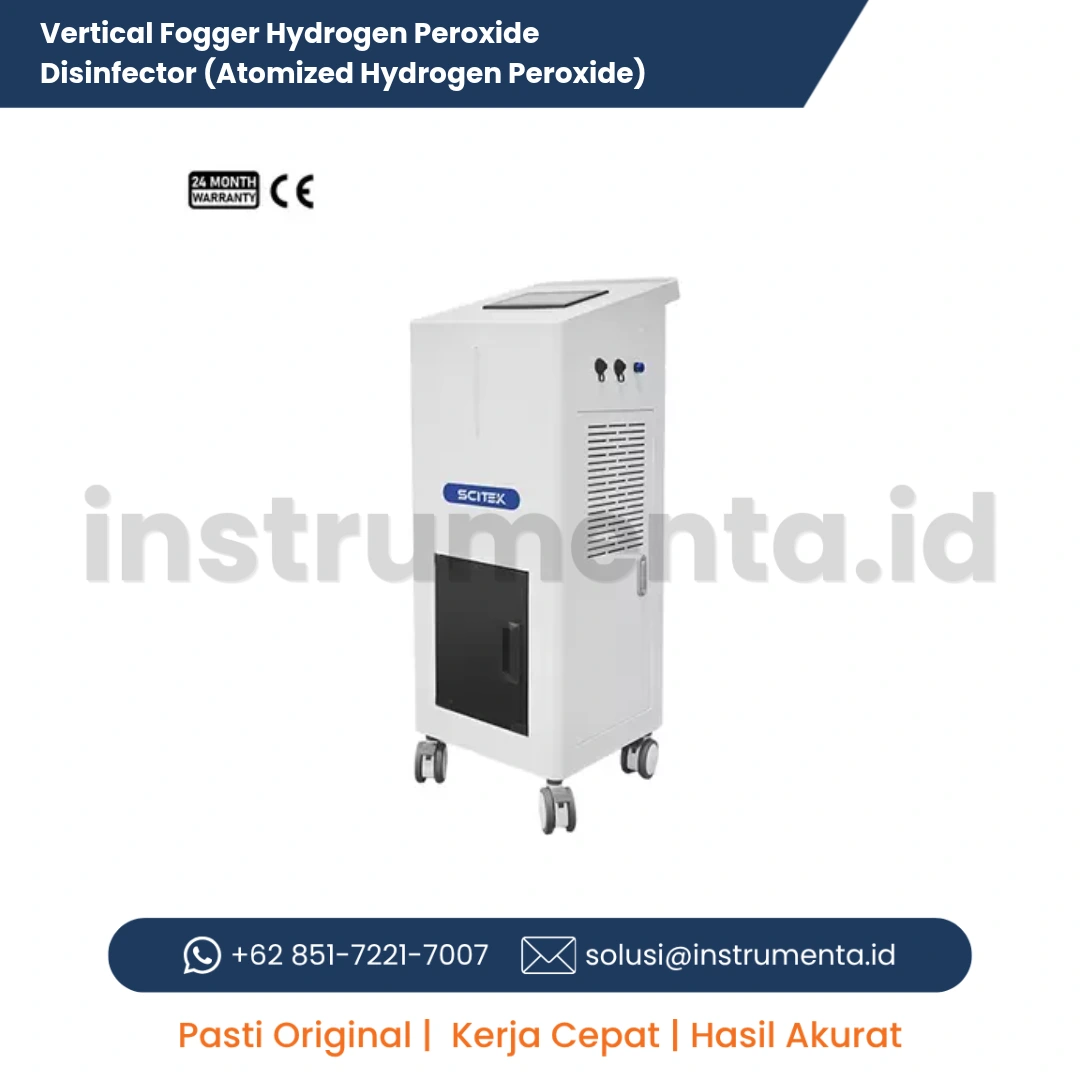 Heavy Duty Vertical Fogger Hydrogen Peroxide Disinfector Scitek Sistem Dekontaminasi Ruangan Atomized H2O2 Mobile Kapasitas Besar